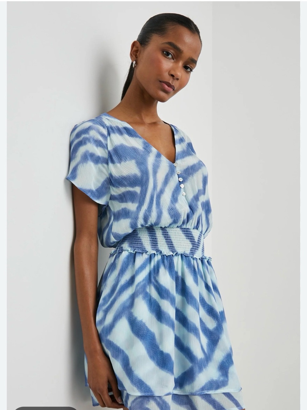 NEW RAILS karla dress in blue watercolor stripes
